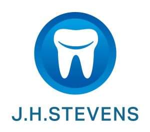 J.H Stevens Dentist Logo of tooth in a blue circle