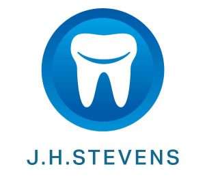 J.H Stevens Dentist Logo of tooth in a blue circle